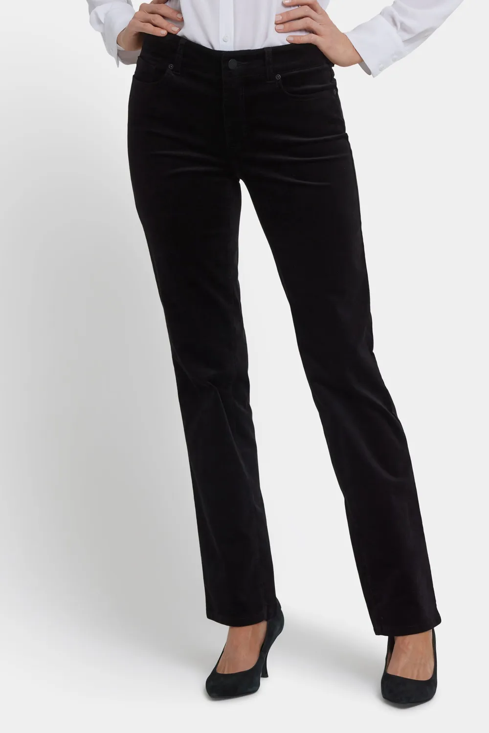 NYDJ Marilyn Straight Hose Schwarz Velveteen