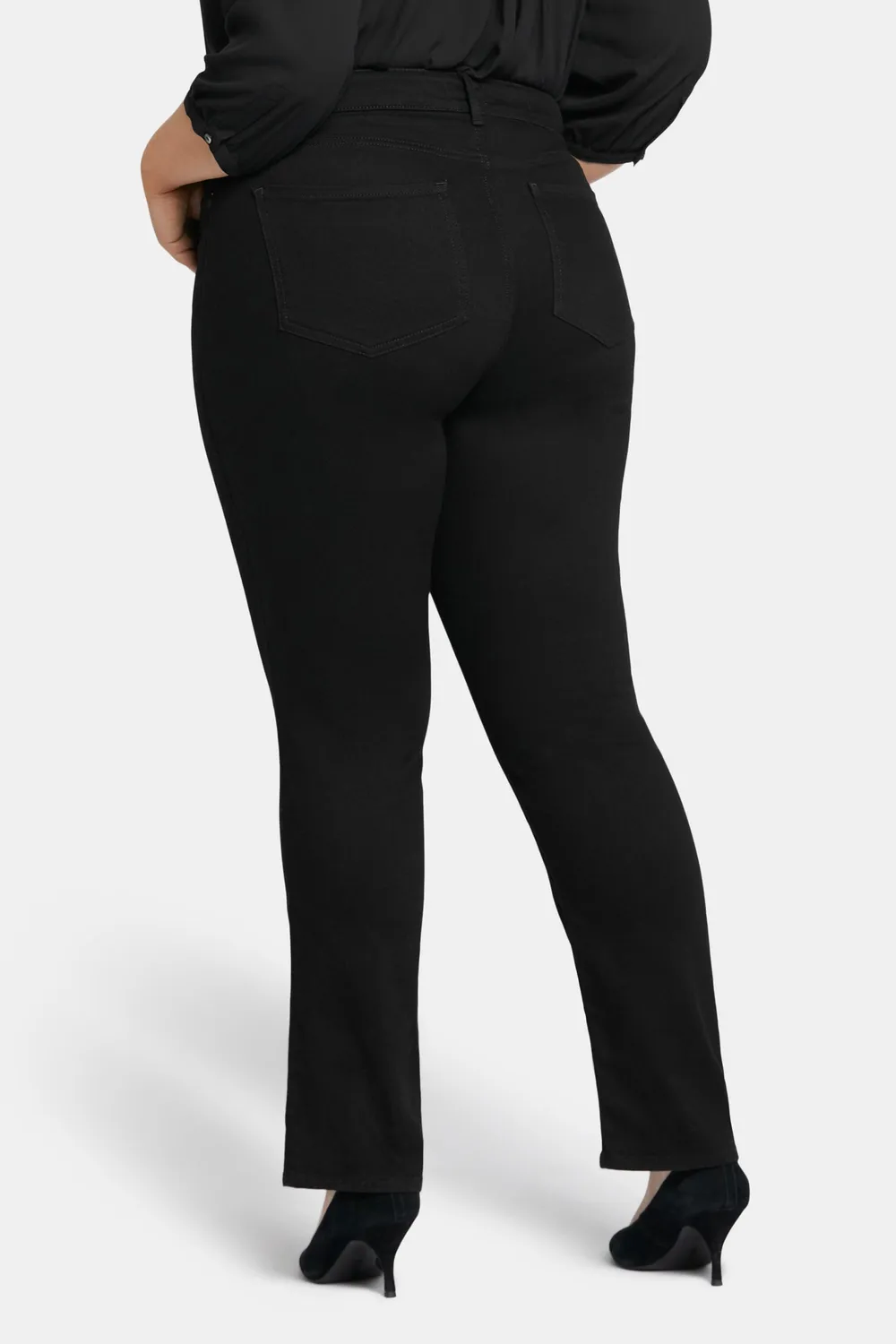 NYDJ Marilyn Straight Jeans Plus Black schwarz