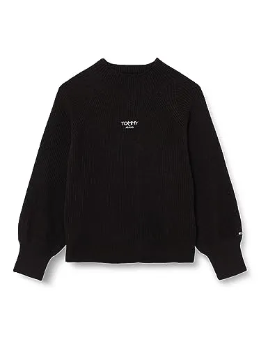 Tommy Jeans Damen Strickpullover Rollkragen Schwarz XXL