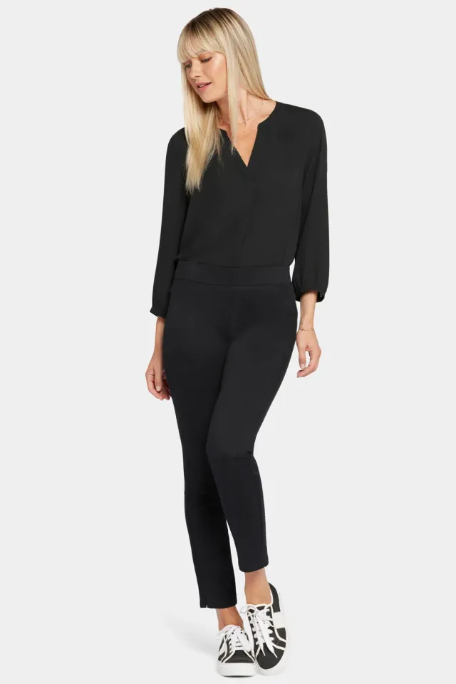 NYDJ Skinny Ankle Pull-On Jeans Schwarz elastisch