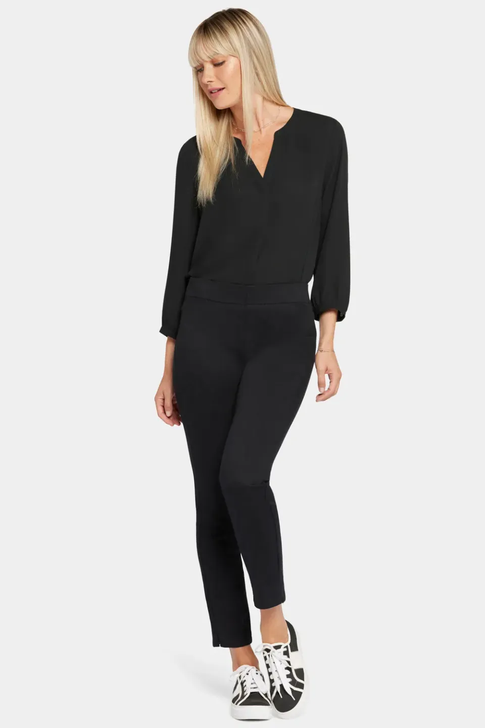 NYDJ Skinny Ankle Pull-On Jeans Schwarz elastisch