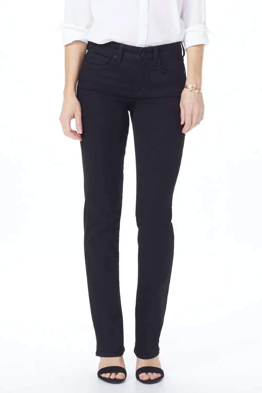 NYDJ Marilyn Straight Jeans Schwarz Tall