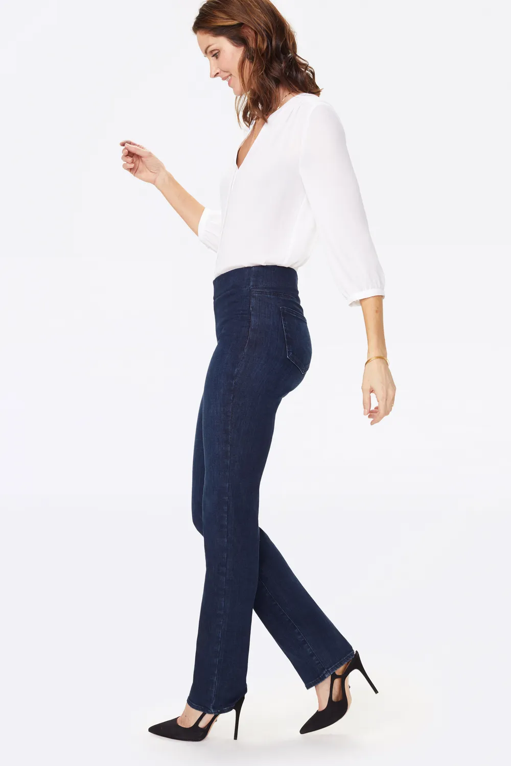 NYDJ Marilyn Straight Pull-On Jeans Denslowe