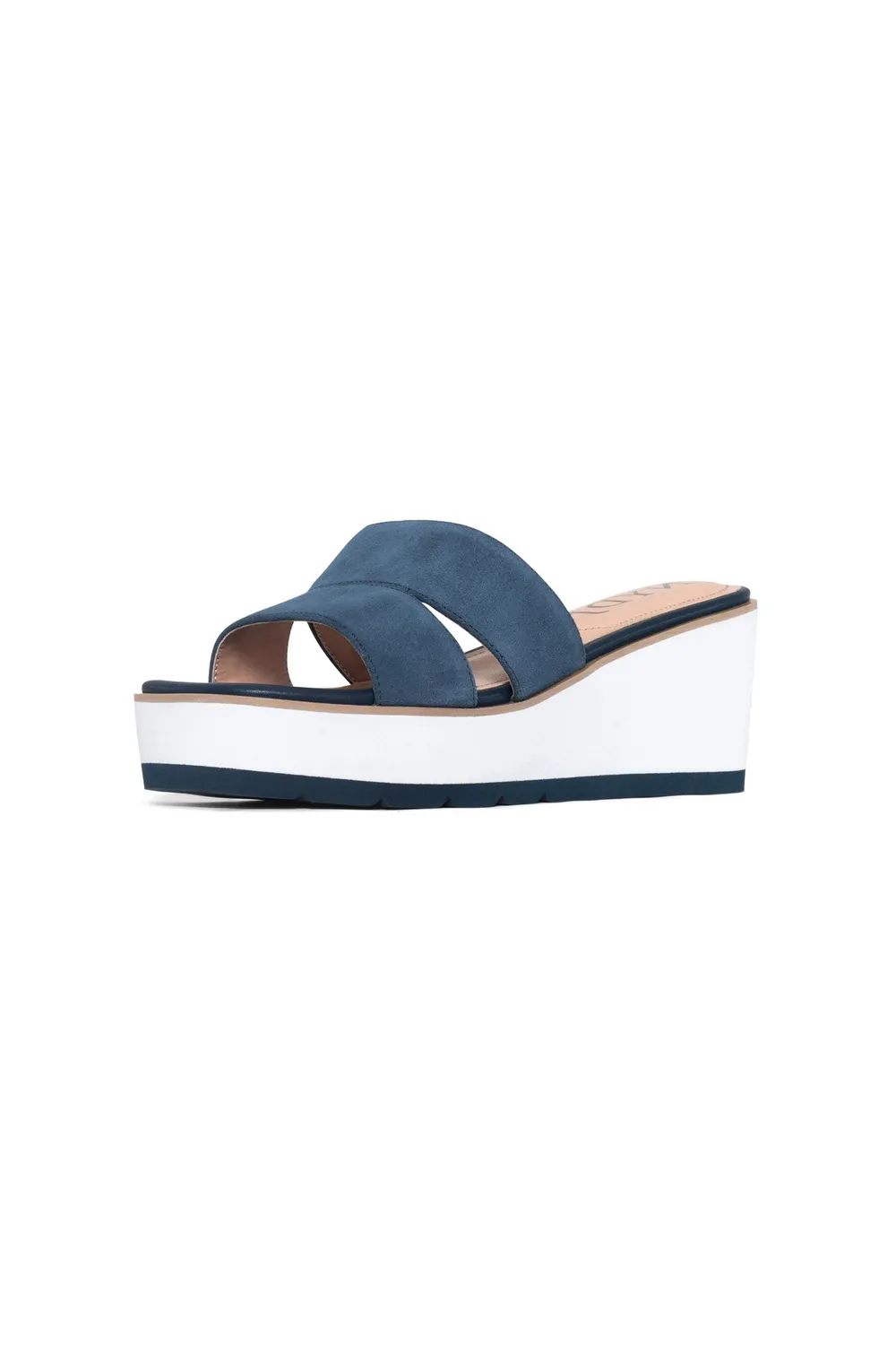 NYDJ Raizy Wedge Sandalen Navy Keilabsatz