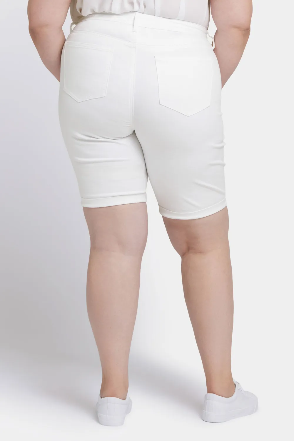 NYDJ Briella 11 Inch Jeansshorts Optic White Plus-Size