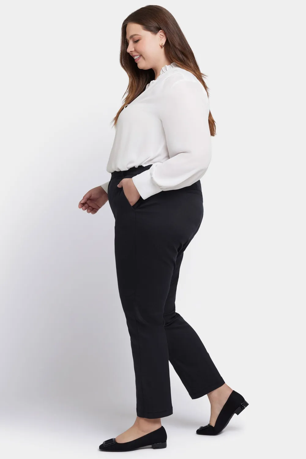 NYDJ Sadie Slim Hose Plus Schwarz Twill