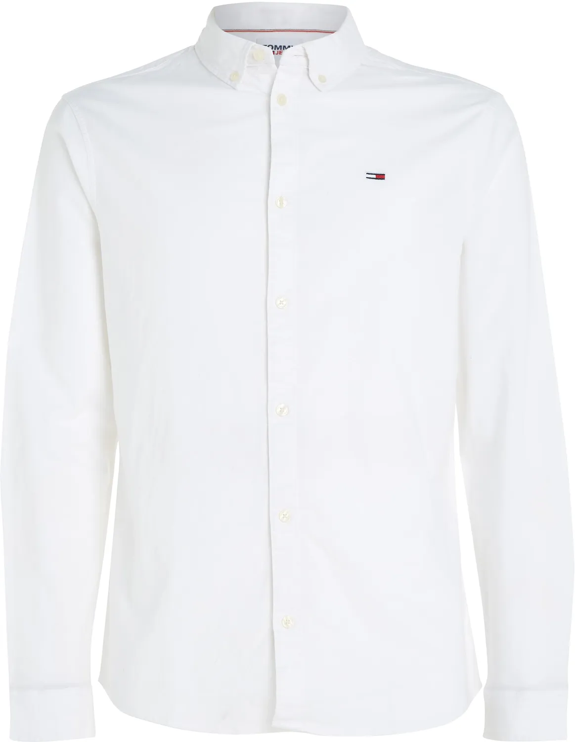 Tommy Jeans TJM Slim Hemd Herren Langarm Weiß L