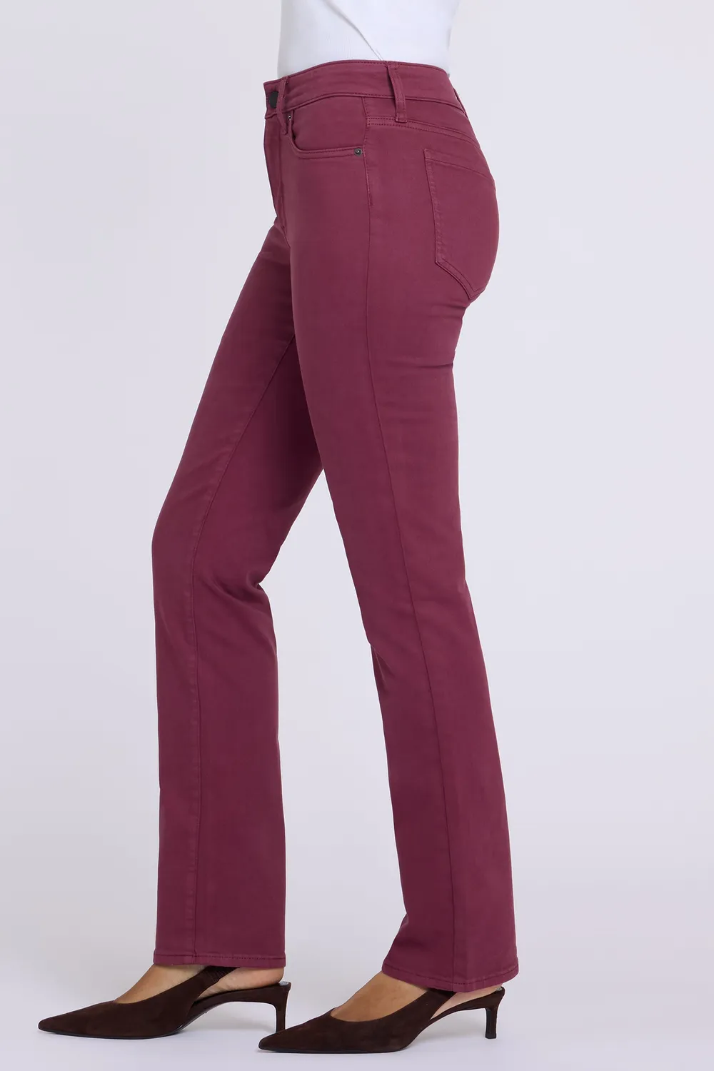 NYDJ Marilyn Straight Tall Jeans True Burgundy lang Bordeaux