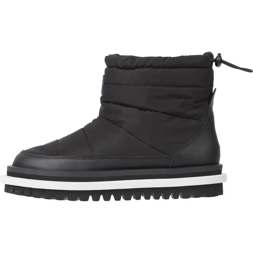 Tommy Jeans Padded Flat Boot Stiefel Schwarz Gefüttert