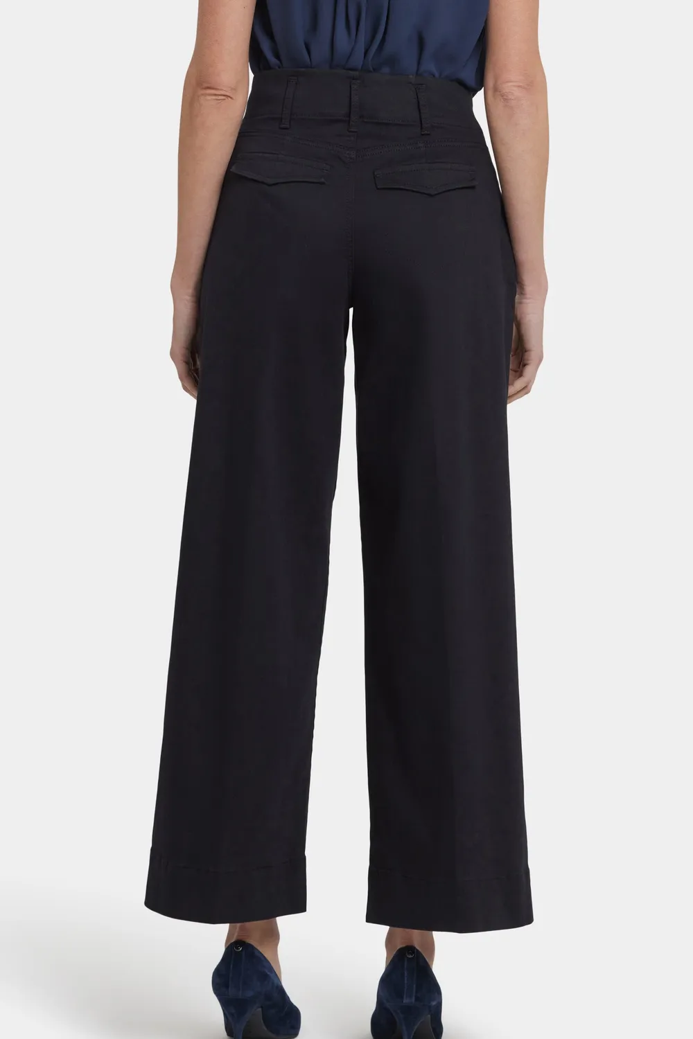 NYDJ Mona Wide Leg Trouser Jeans Schwarz 30er Länge