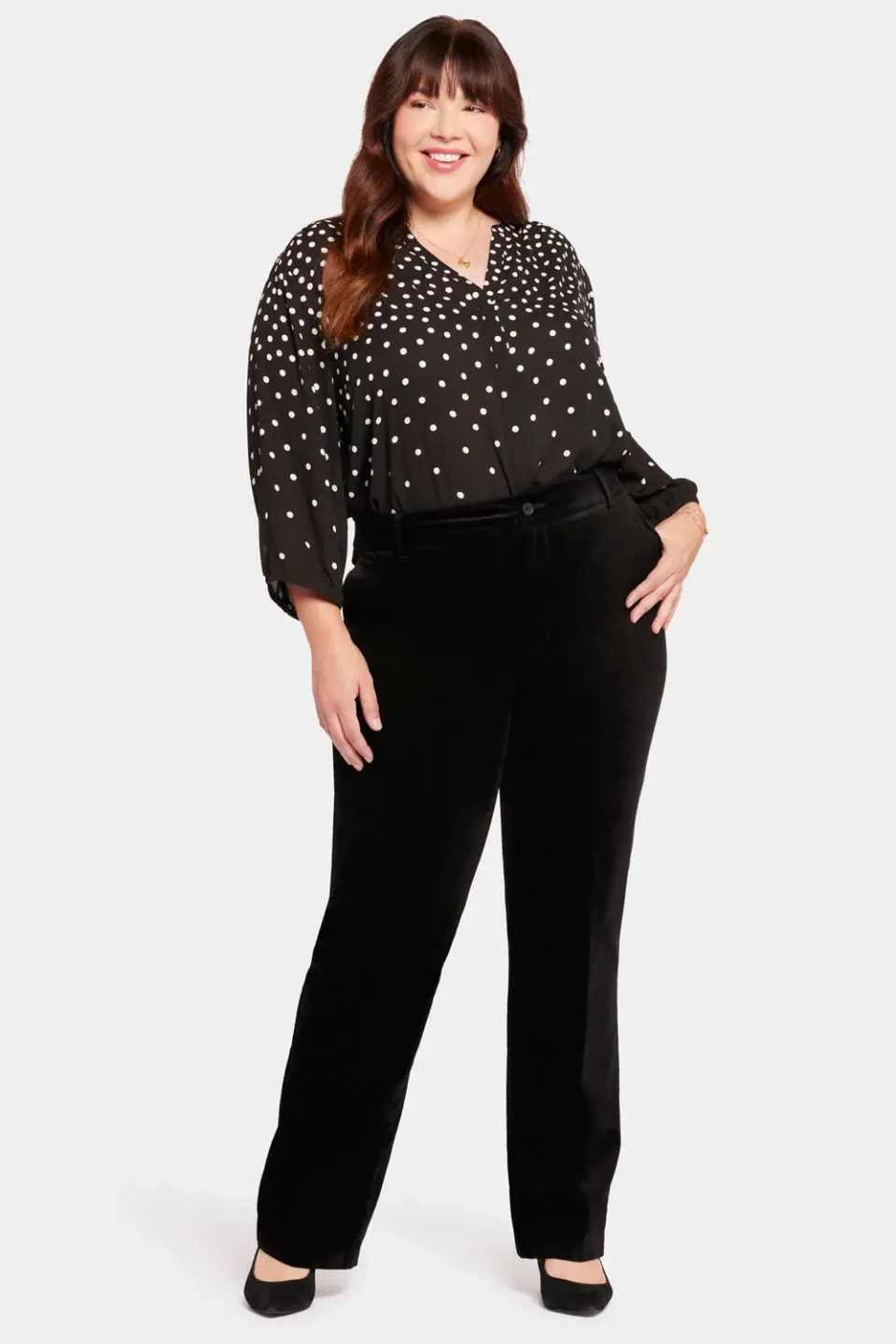 NYDJ Straight Leg Trouser Hose Schwarz Plus Samt