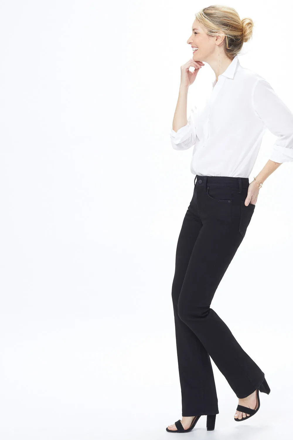 NYDJ Marilyn Straight Jeans Schwarz Tall