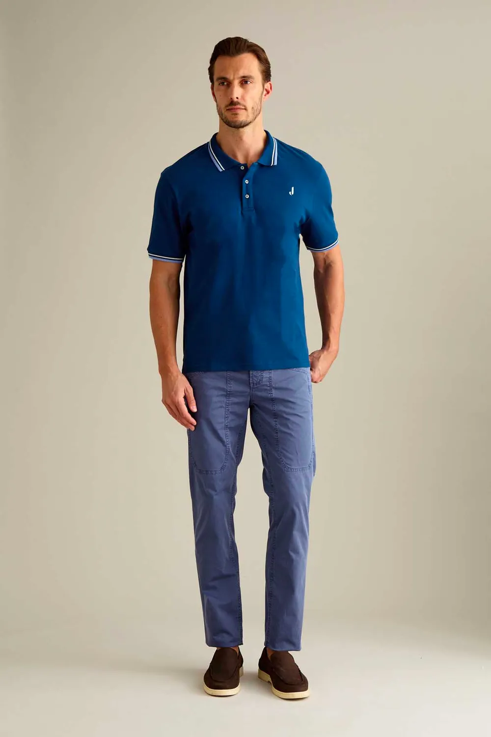 Jeckerson John Slim Fit Hose Mittelblau Satin