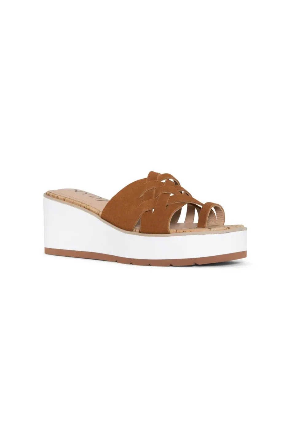 NYDJ Reesie Wedge Sandalen Cognac Wildleder