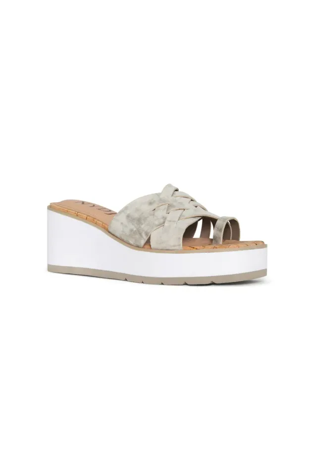 NYDJ Reesie Wedge Sandalen Pewter Metallic