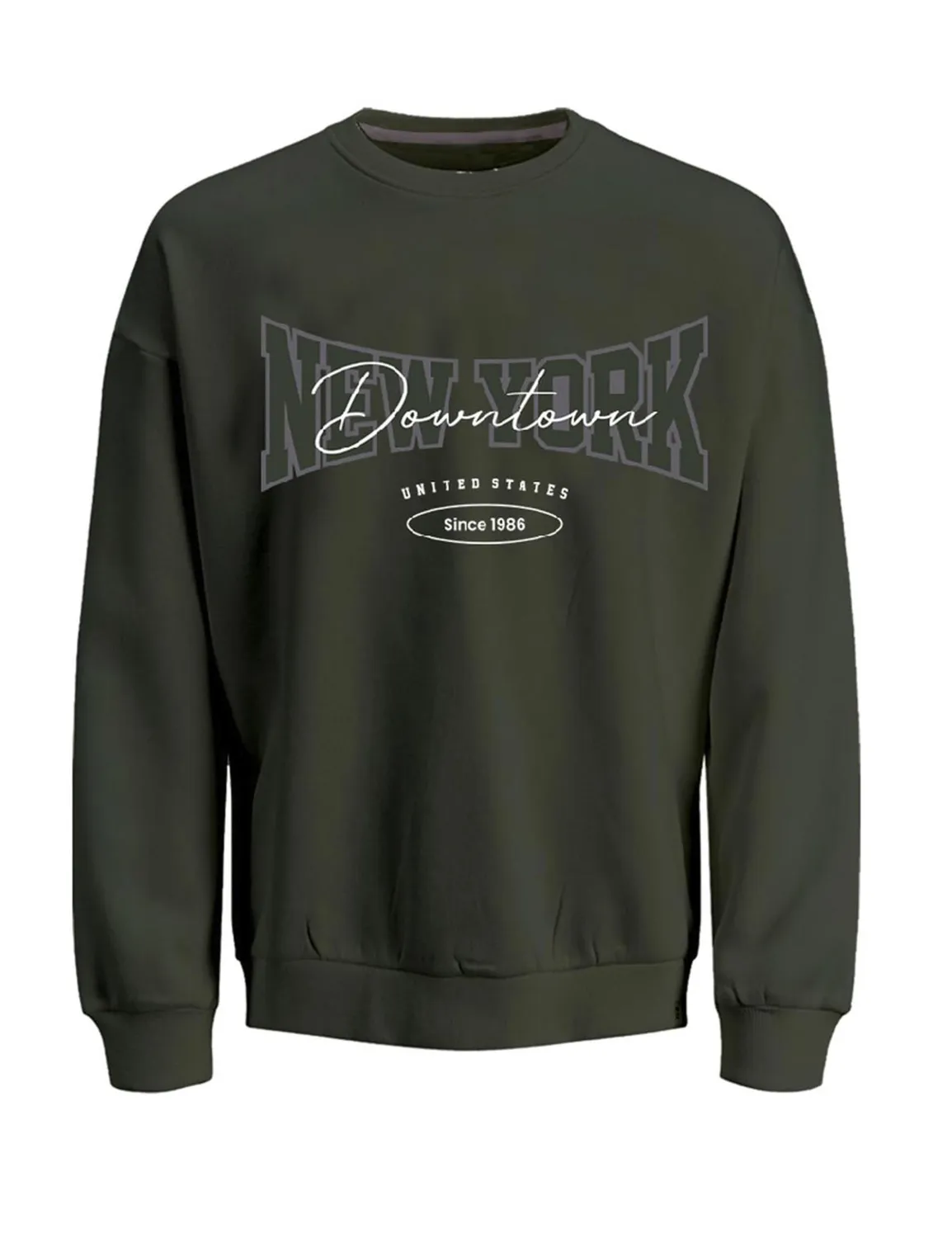 JJ Rebel Jrebnewyork Herren Sweatshirt Crew Neck Grün