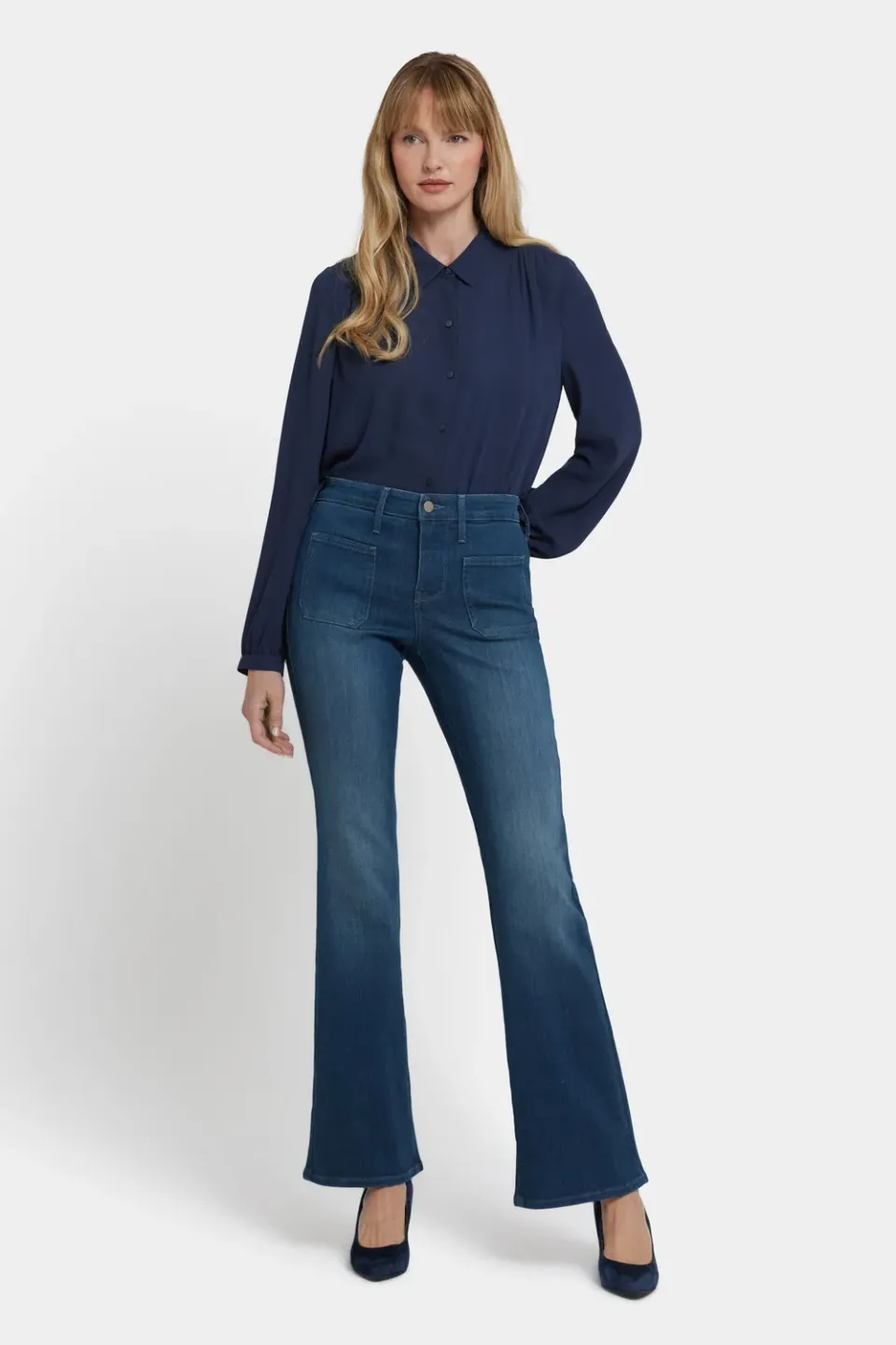 NYDJ Ava Flared Jeans Hugo Rain dunkelblau
