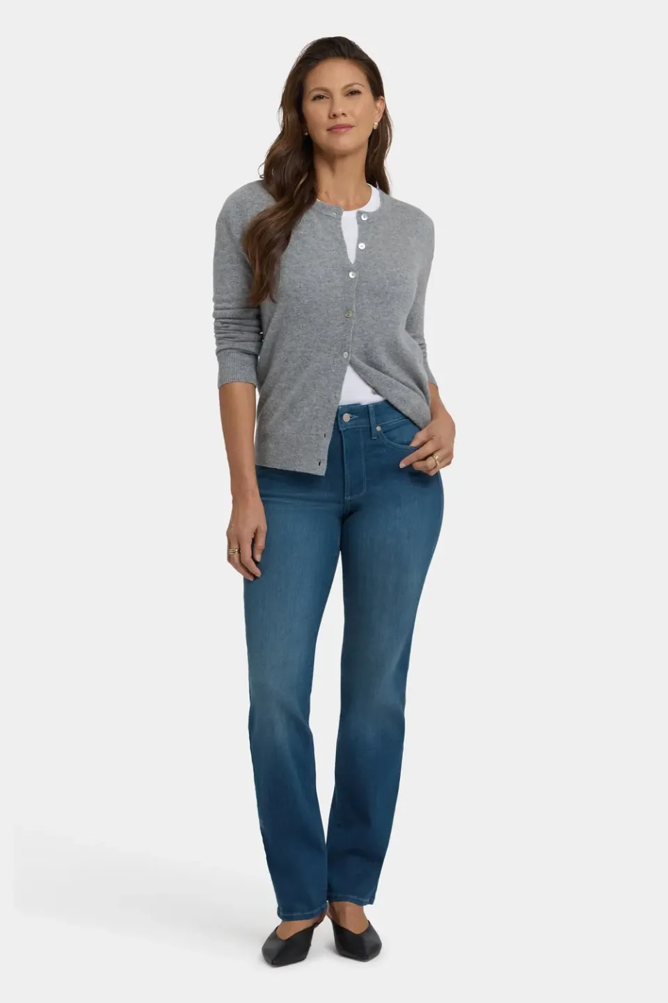 NYDJ Marilyn Straight Jeans Hugo Rain Dunkelblau