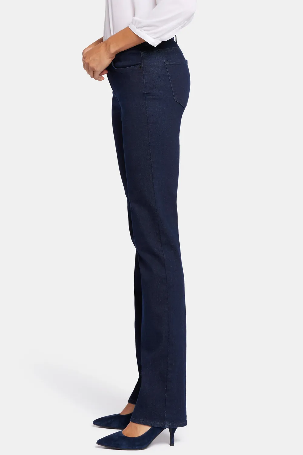NYDJ Marilyn Straight Jeans Rinse Petite Dunkelblau