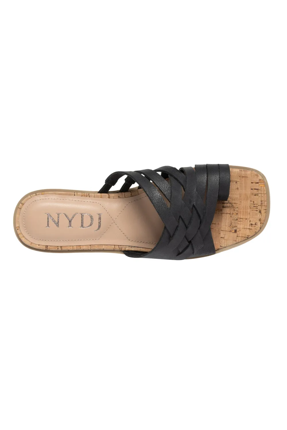 NYDJ Reesie Wedge Sandalen Schwarz Leder