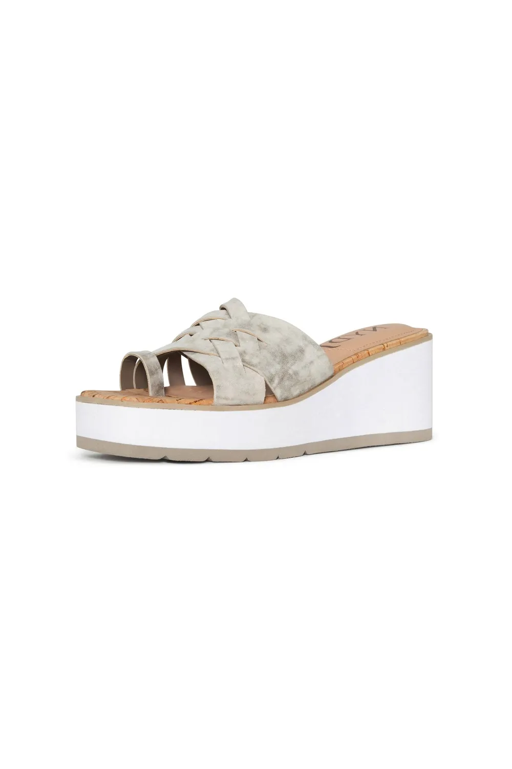 NYDJ Reesie Wedge Sandalen Pewter Metallic