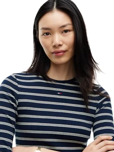 Tommy Jeans Slim Essential Rib Longsleeve L gestreift