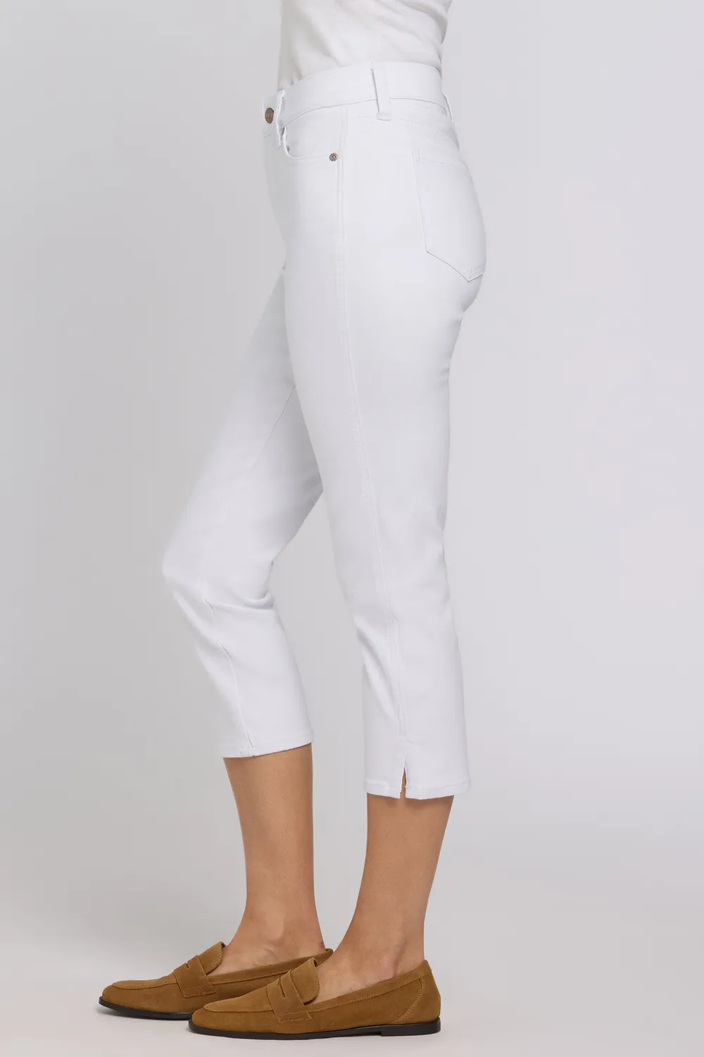 NYDJ Chloe Capri Jeans Optic White weiß geschlitzt