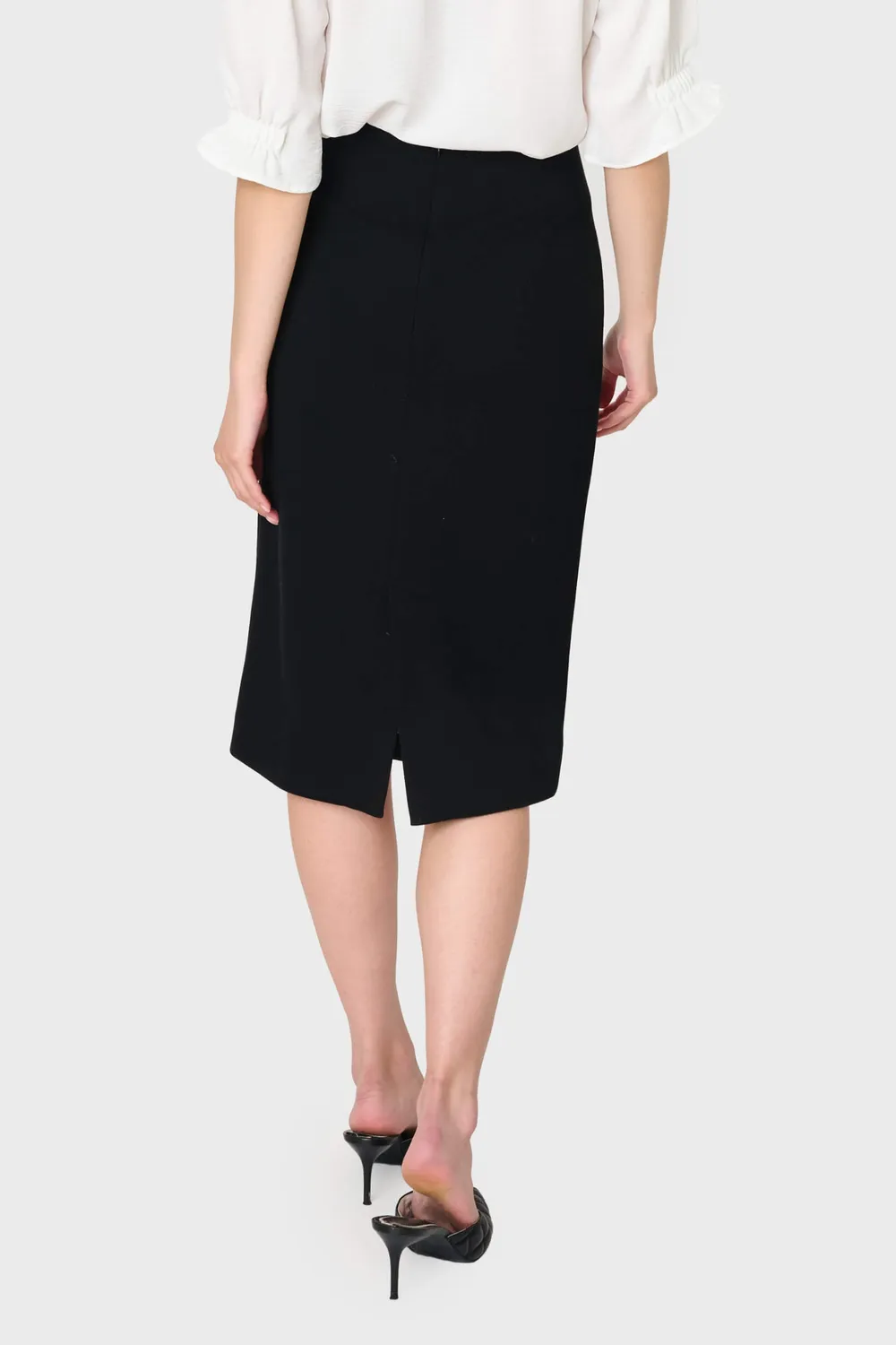 Gibsonlook Notch Midi Rock Schwarz Ponte Bleistift