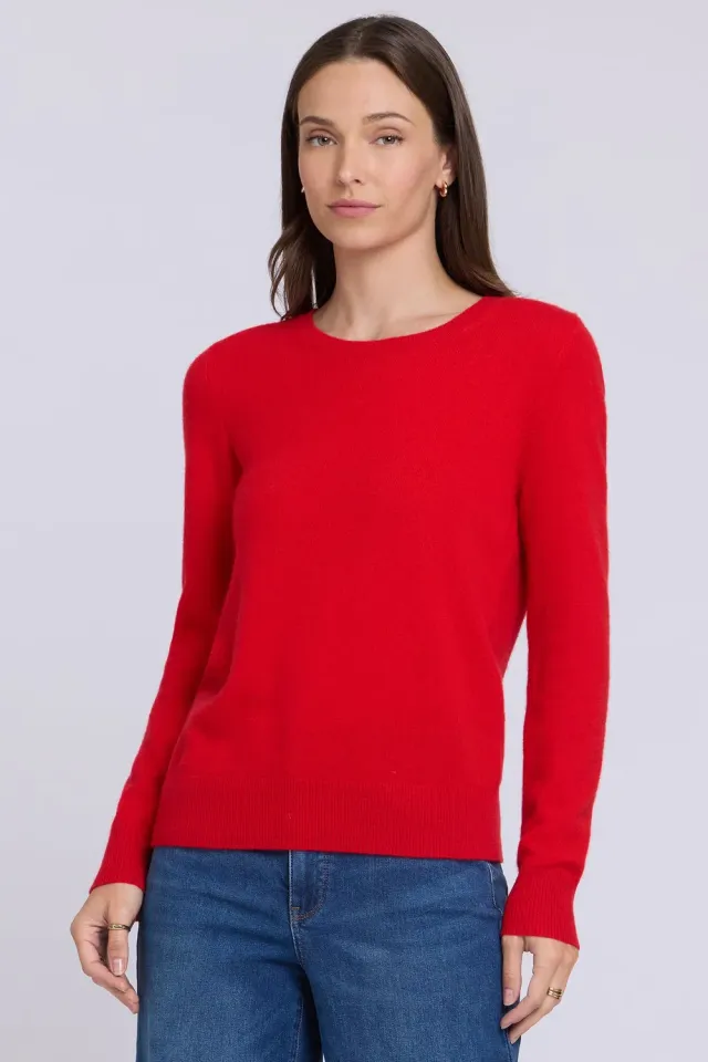 NYDJ Cashmere Essential Crewneck Pullover Passion