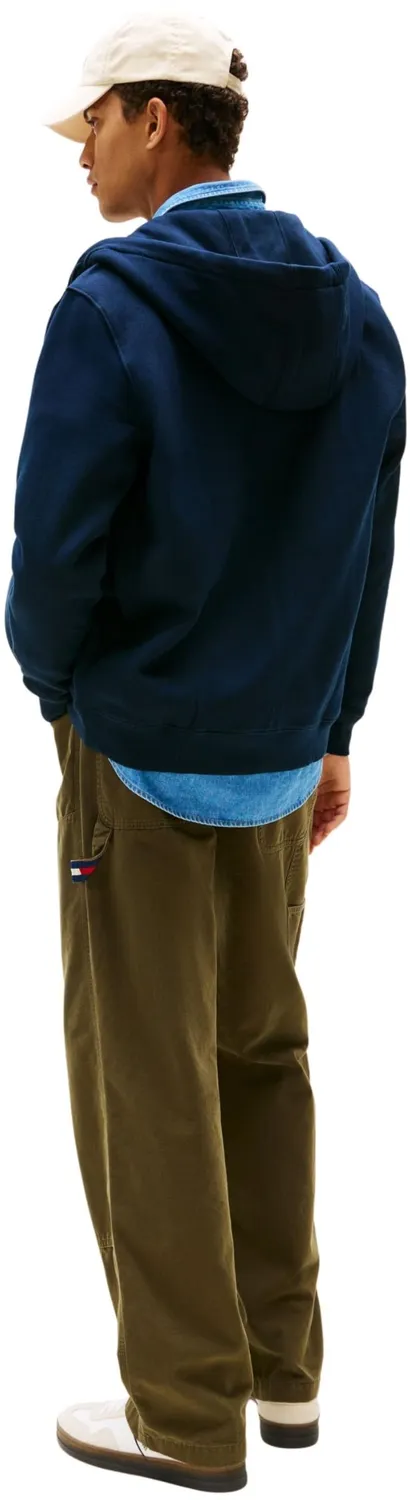 Tommy Jeans Flag Zip Thru Hoodie Herren Kapuze Schwarz