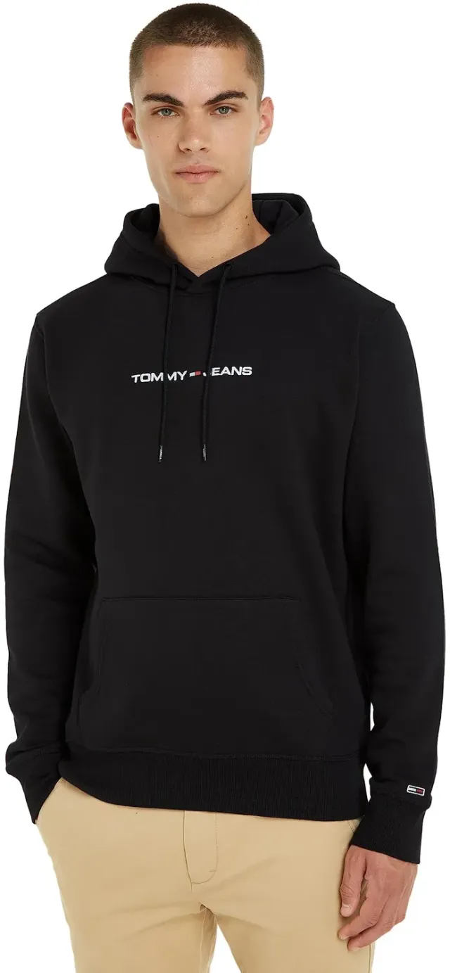 Tommy Jeans Hoodie Herren Kapuzenpulli Schwarz S Baumwolle