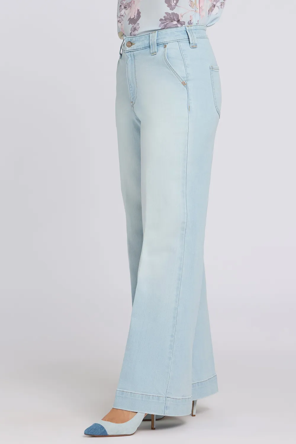 NYDJ Mia Palazzo Jeans Sky Valley Hellblau High Rise