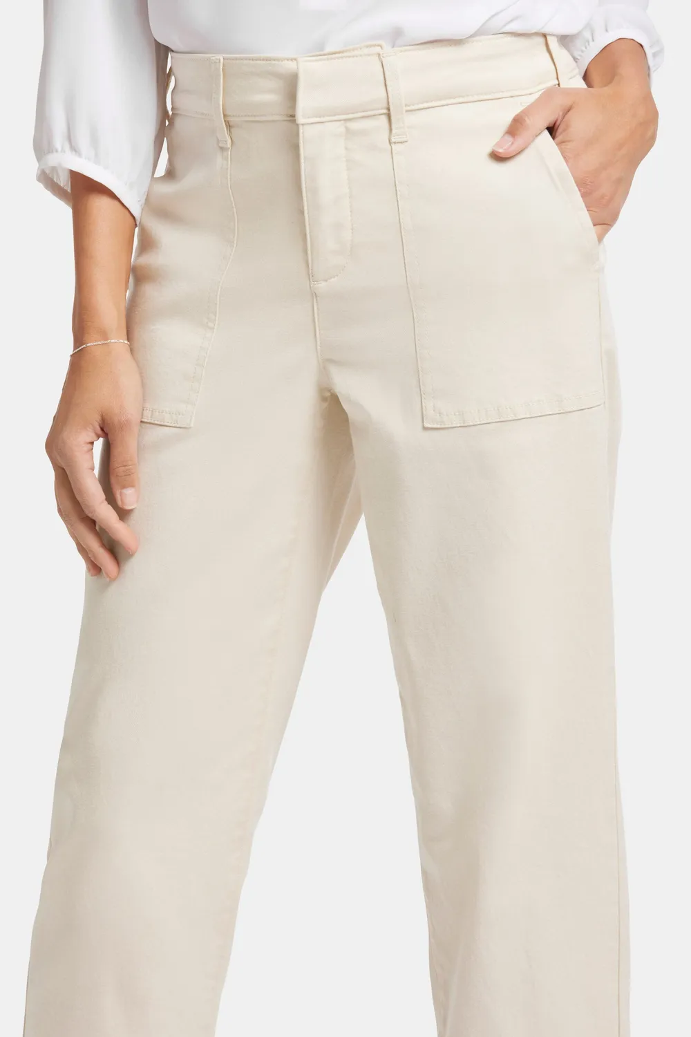 NYDJ Utility Hose White Creek Stretch Twill Cropped