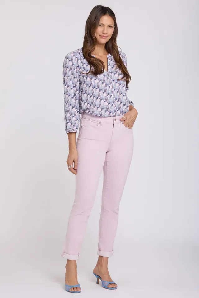 NYDJ Sheri Slim Straight Ankle Jeans Light Lilac formend