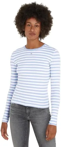 Tommy Jeans Rib Stripe Top Langarmshirt L Streifen