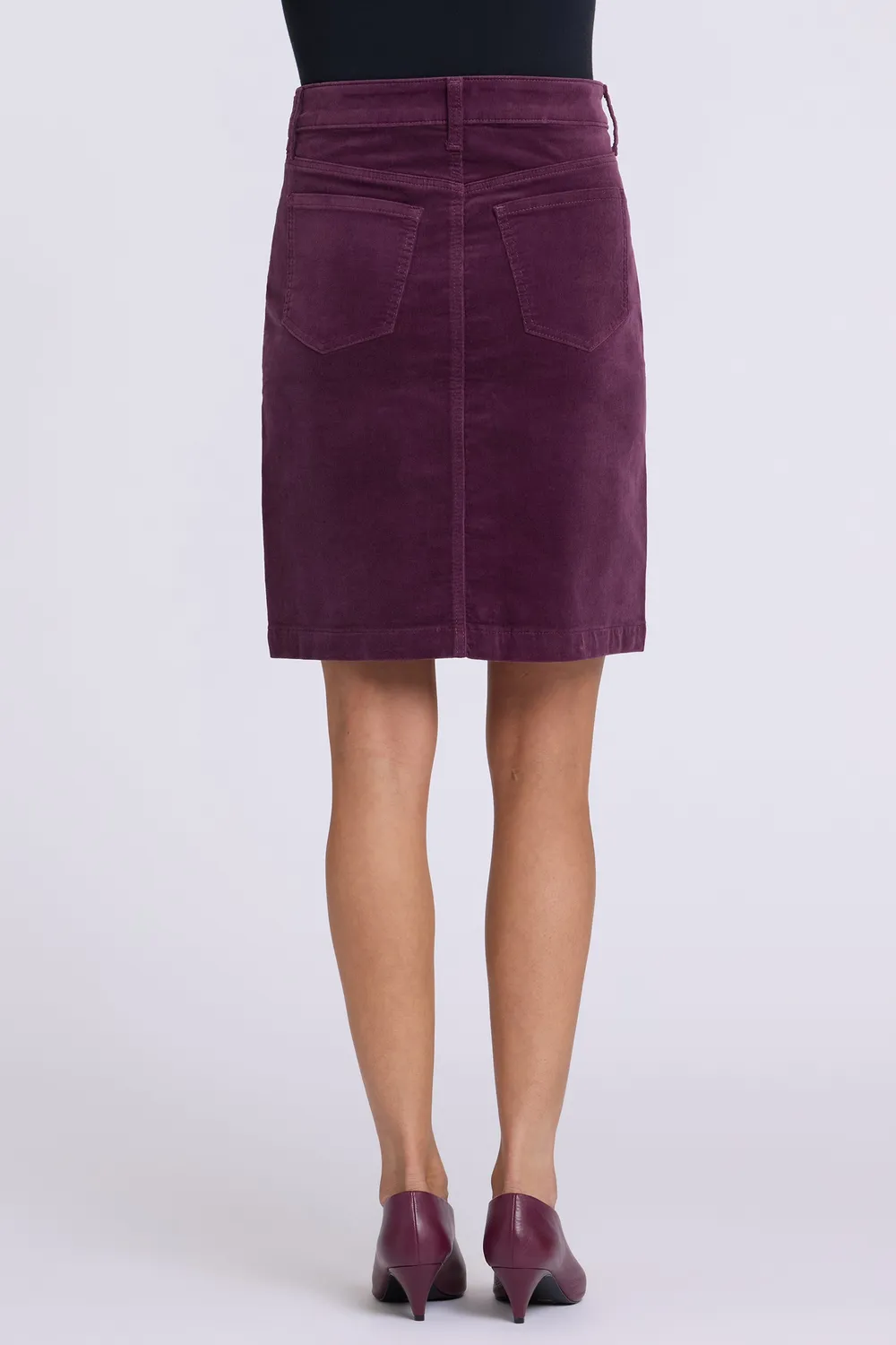 NYDJ Button Front Mauve Wine Rock Cord Knielang