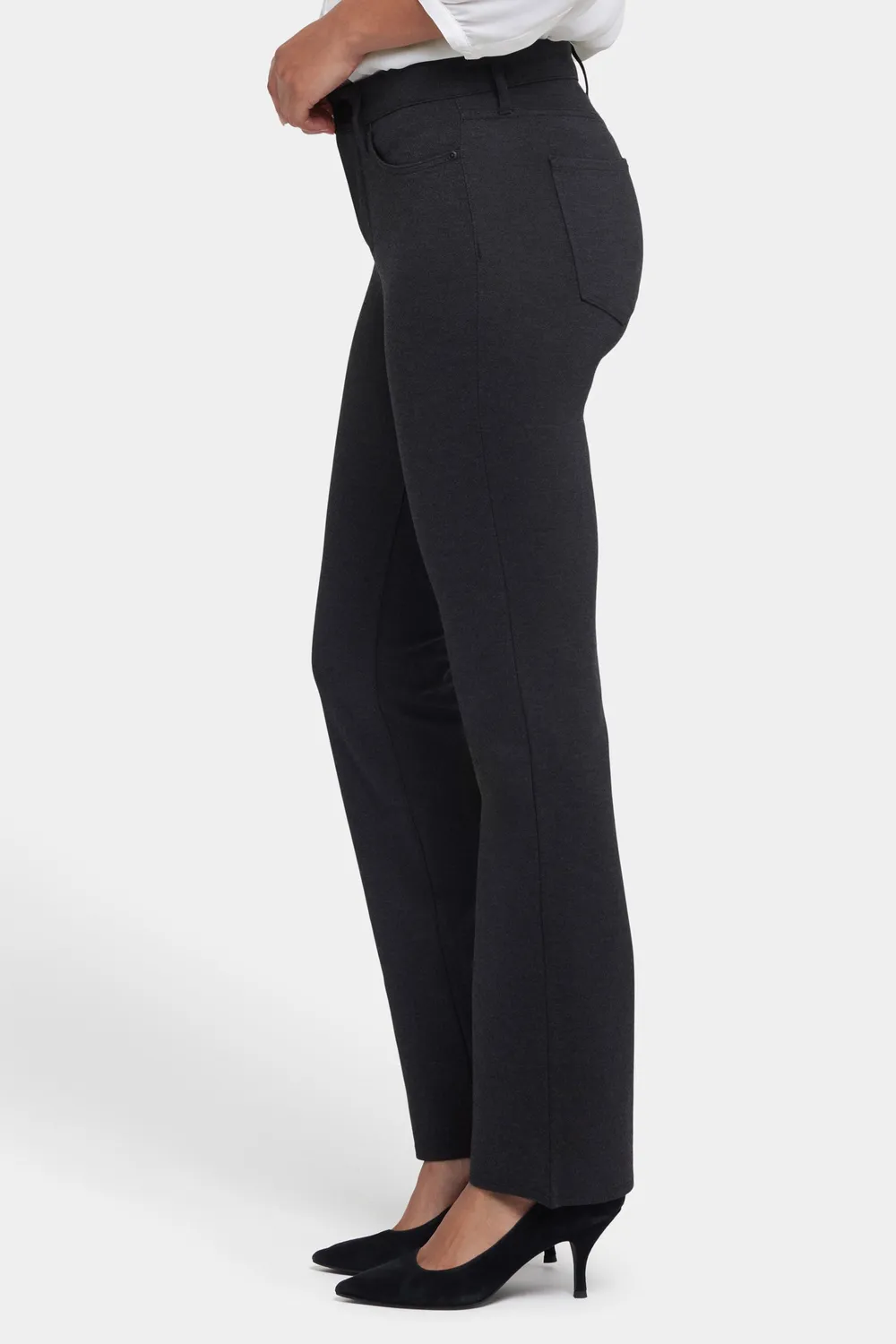 NYDJ Marilyn Straight Pants Charcoal Stoffhose Grau Shape