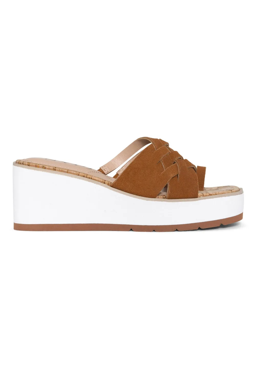 NYDJ Reesie Wedge Sandalen Cognac Wildleder
