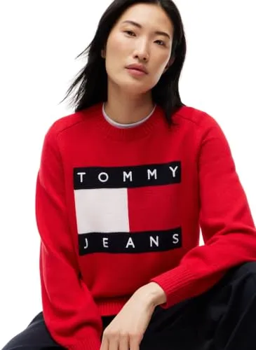 Tommy Jeans Flag Relaxed Fit Pullover Lavish Red 3XL