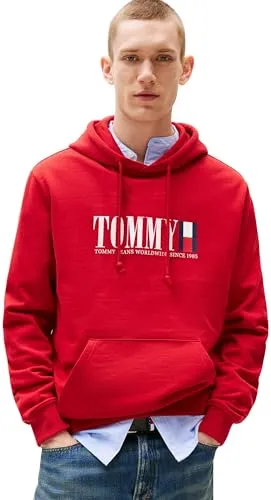 Tommy Jeans Graphic Hoodie Herren Schwarz L Kapuze