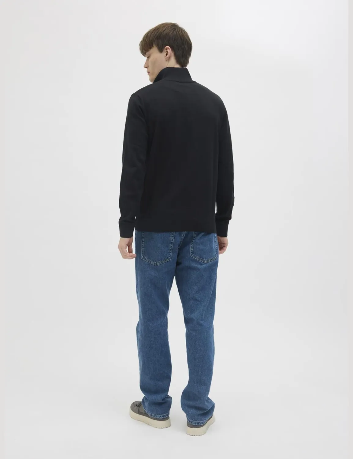 JJ Rebel Jrebcallum Knit Half Zip Troyer Schwarz