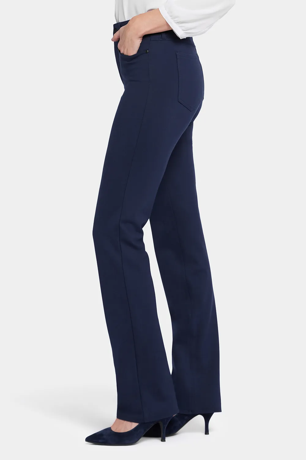 NYDJ Marilyn Straight Hose Petite Oxford Navy formend
