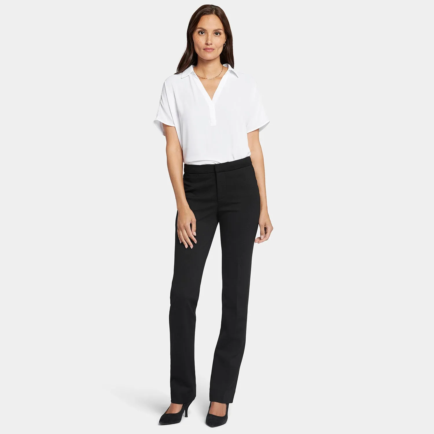 NYDJ Slim Trouser Stoffhose Schwarz Petite schmal