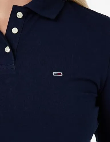 Tommy Jeans TJW Slim Essential DW0DW17221 Damen Polo S Langarm