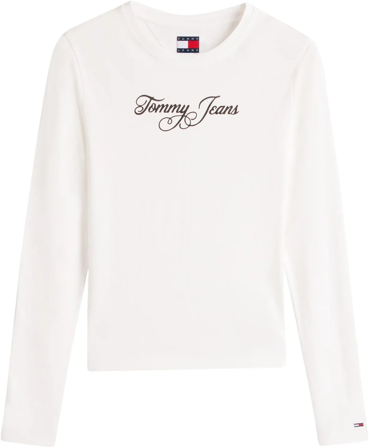 Tommy Jeans L/S T-Shirt Damen Langarm Navy Weiß