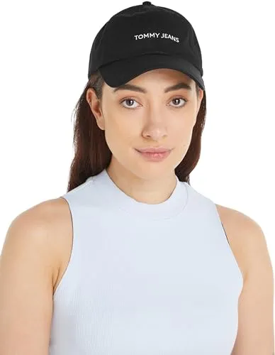 Tommy Jeans Cap Linear Logo Basecap Schwarz OneSize Baumwolle