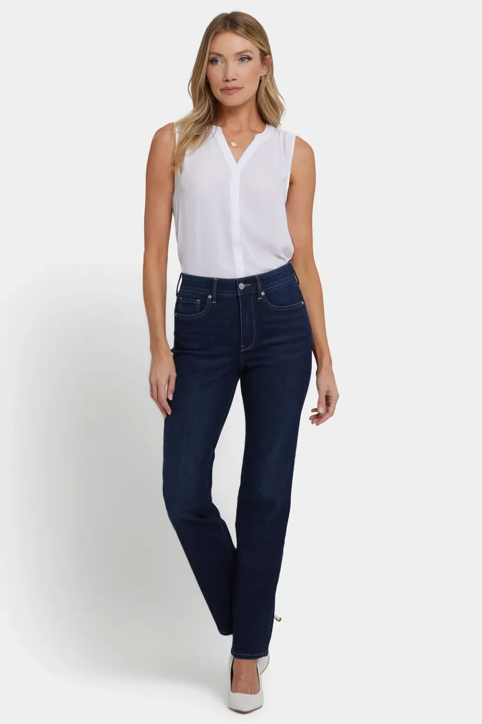 NYDJ Marilyn Straight Jeans Tall Midnight Breeze dunkelblau