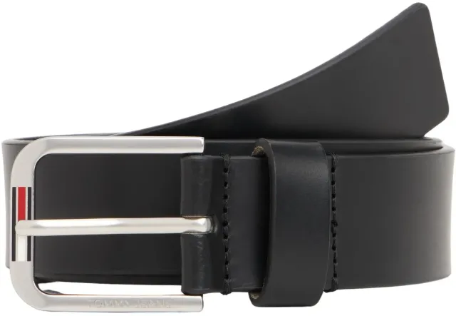 Tommy Jeans Austin Gürtel Herren Leder 105 Schwarz