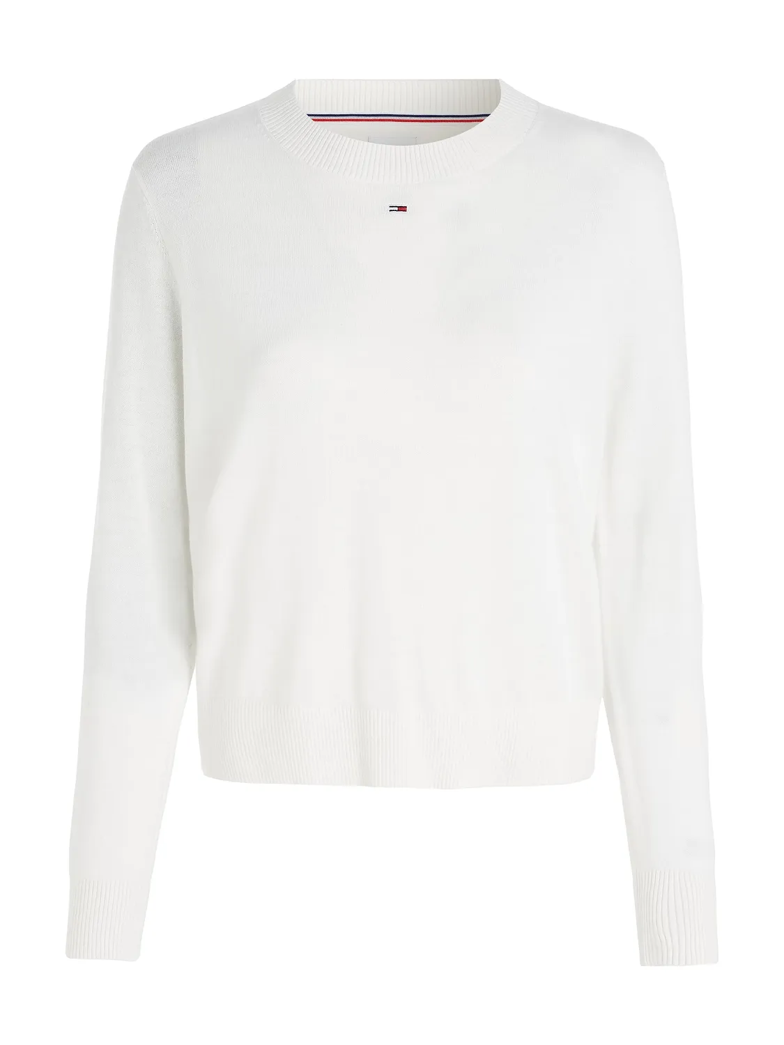 Tommy Jeans Damen Pullover Weiß Pulli Baumwolle Crew