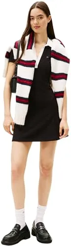 Tommy Jeans Contrast Damen Kleid L Fit Flare Mini